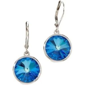 Touchstone Crystal by Swarovski Blue Crystal Drop Earrings